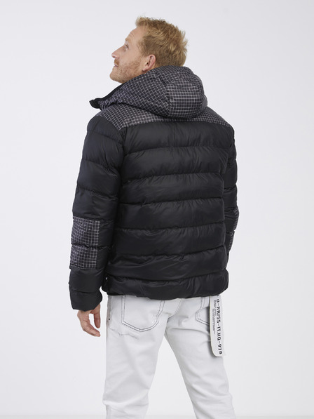 Picture Schwarze doppelreihige Kapuzenjacke für Männer Bild