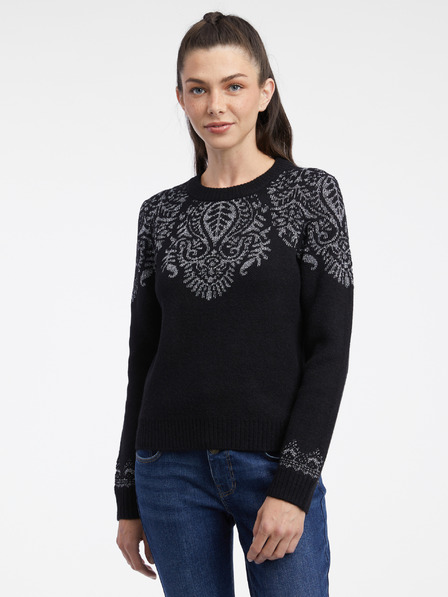 Orsay Schwarzer gemusterter Damenpullover ORSAY