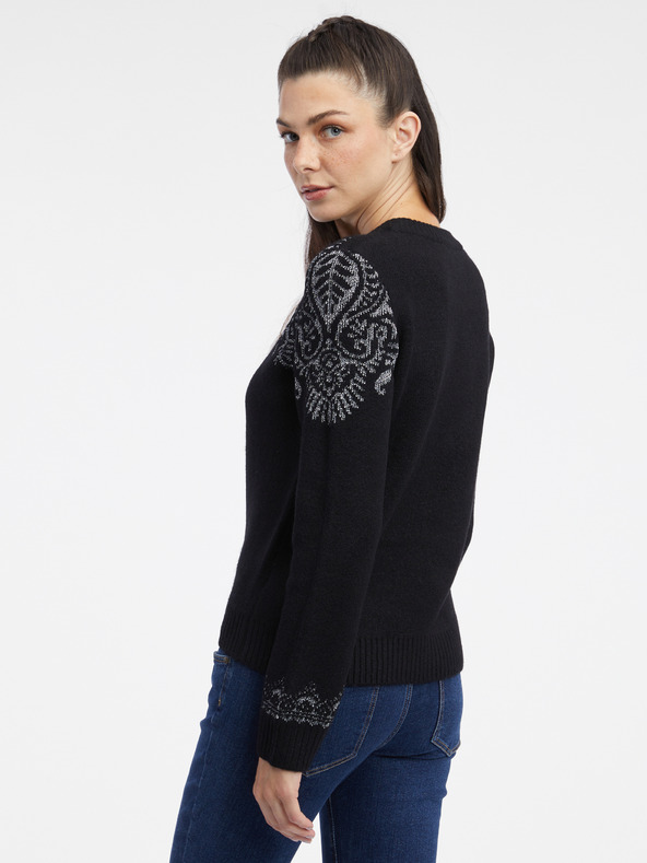 Orsay Schwarzer gemusterter Damenpullover ORSAY