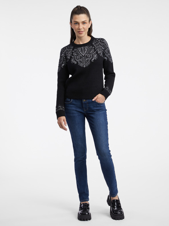 Orsay Schwarzer gemusterter Damenpullover ORSAY