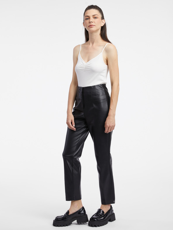 Orsay Schwarze Damen Kunstlederhose ORSAY