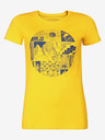 ALPINE PRO Gelbes bedrucktes Damen-T-Shirt ALPINE PRO ECCA