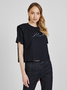 Karl Lagerfeld Schwarzes Damen-T-Shirt mit Schulterpolstern KARL LAGERFELD