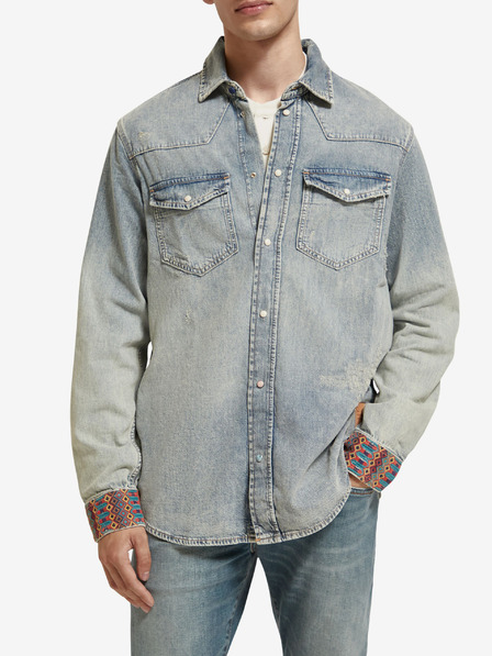 Scotch & Soda Hellblaues Herren-Denimhemd Scotch & Soda