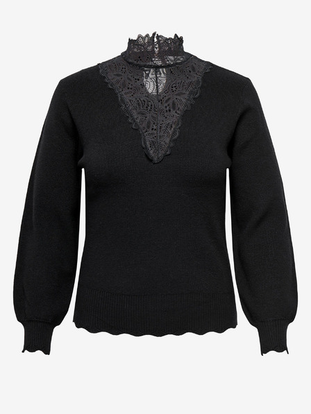 ONLY CARMAKOMA Schwarzer Damenpullover mit Spitze ONLY CARMAKOMA Rebecca