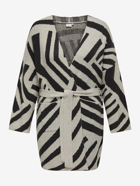 ONLY CARMAKOMA Schwarz-grau gemusterte Damen Strickjacke ONLY CARMAKOMA Georgina