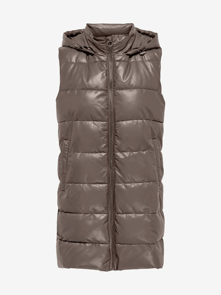 ONLY Braun Damen Kunstleder-Steppweste ONLY New Anja
