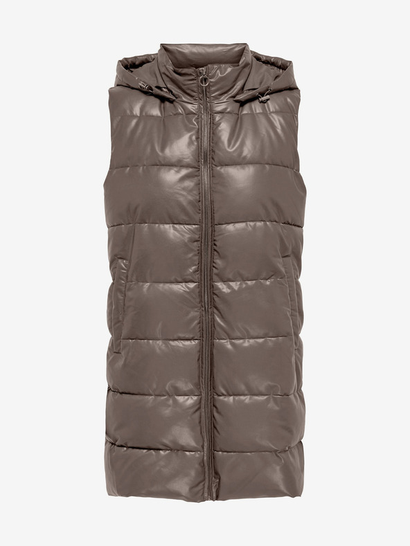 ONLY Braun Damen Kunstleder-Steppweste ONLY New Anja