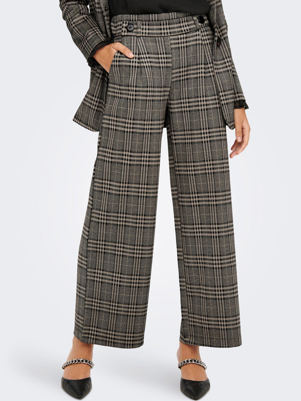 Jacqueline de Yong JDY Geggo Grau Damen Karierte Weite Hose