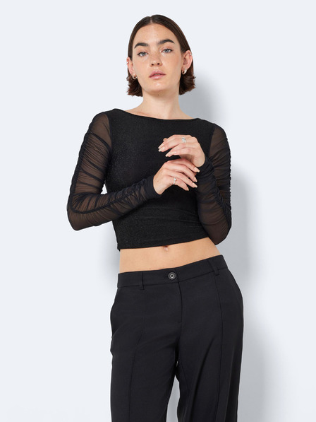 Noisy May Schwarzes Damen Crop Top Shirt Noisy May Louise