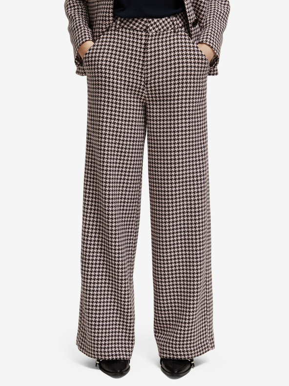 Scotch & Soda Beige gemusterte Damenhose aus Wollmischung Scotch & Soda