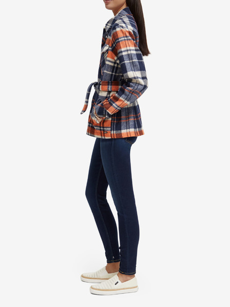 Scotch & Soda Leichter blauer Damen-Kurzmantel mit Wollmischung Scotch & Soda