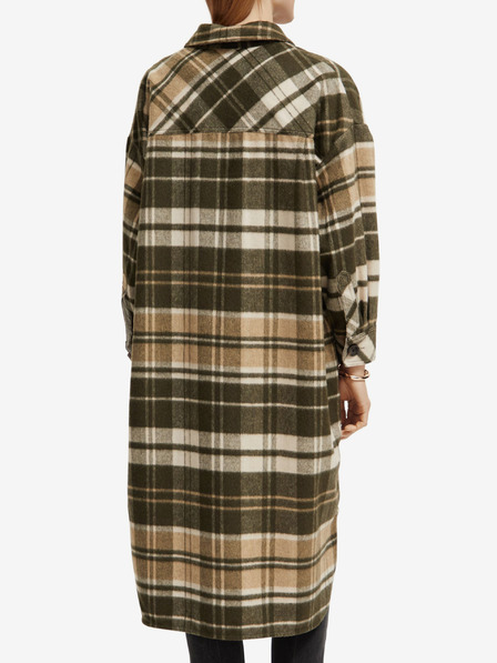 Scotch & Soda Brauner leichter Damen-Hemdenmantel mit Wollmischung Scotch & Soda
