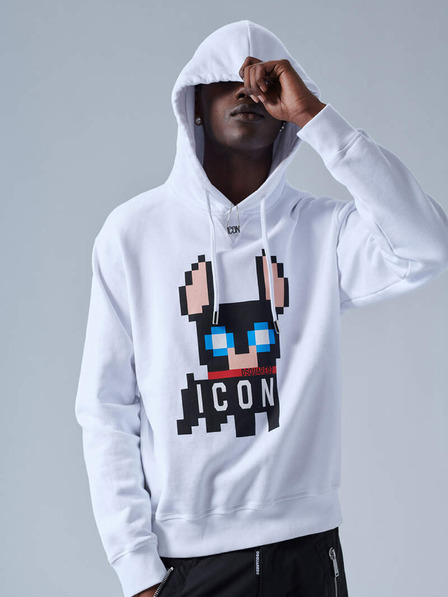 DSQUARED2 Weißer Herren-Kapuzenpullover DSQUARED2