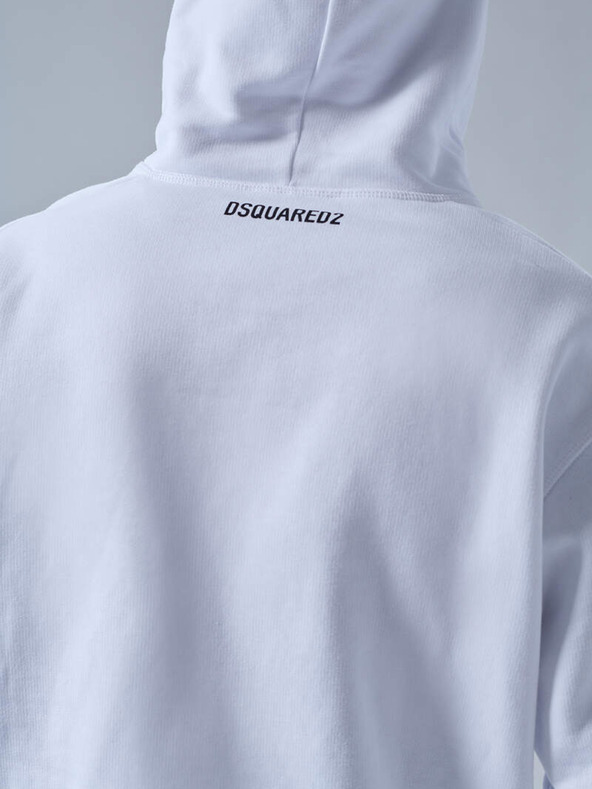 DSQUARED2 Weißer Herren-Kapuzenpullover DSQUARED2