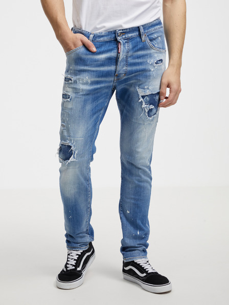 DSQUARED2 Blaue Herren-Straight-Fit-Jeans DSQUARED2