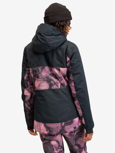 Roxy Roxy Presence Parka schwarz und rosa Damen Skijacke mit Blumenmuster