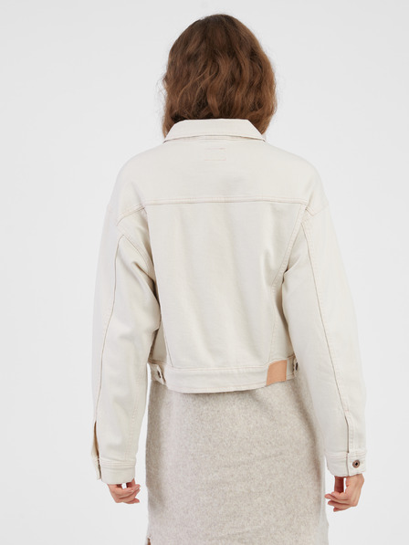 Pepe Jeans Cremefarbene Damen-Jeansjacke Pepe Jeans Foxy Denim