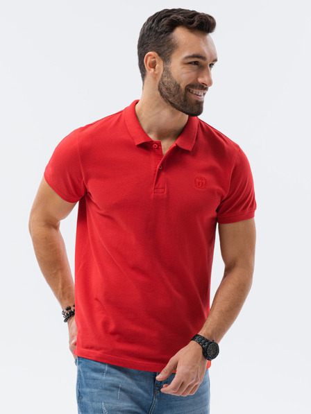 Ombre Clothing Rotes Herren Basic-Poloshirt Ombre Clothing