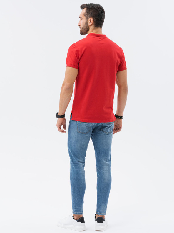 Ombre Clothing Rotes Herren Basic-Poloshirt Ombre Clothing