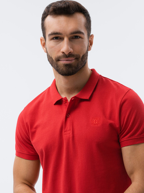Ombre Clothing Rotes Herren Basic-Poloshirt Ombre Clothing