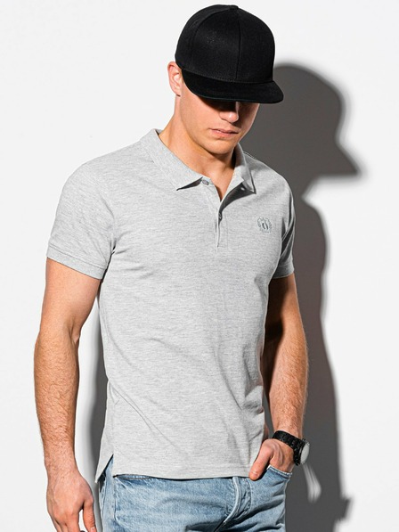 Ombre Clothing Hellgraues Herren-Poloshirt Ombre Clothing
