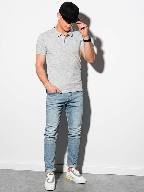 Ombre Clothing Hellgraues Herren-Poloshirt Ombre Clothing