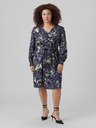 Vero Moda Curve Dunkelblaues gemustertes Damen-Shirt-Kleid VERO MODA Abbi