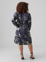 Vero Moda Curve Dunkelblaues gemustertes Damen-Shirt-Kleid VERO MODA Abbi