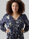 Vero Moda Curve Dunkelblaues gemustertes Damen-Shirt-Kleid VERO MODA Abbi