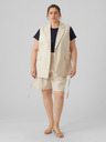 Vero Moda Curve VERO MODA CURVE Lillmae cremefarbene Damenweste mit Leinen