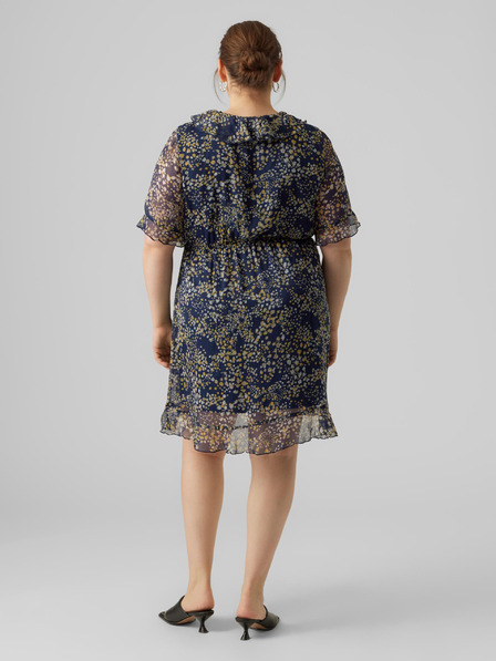 Vero Moda Curve Dunkelblaues gemustertes Kleid für Damen von VERO MODA CURVE Dora