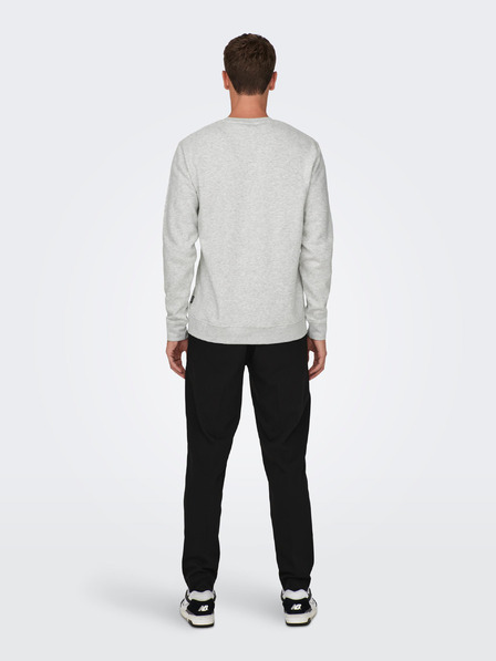 ONLY & SONS Hellgraues Herren Sweatshirt gestromt ONLY & SONS Oren