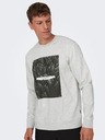 ONLY & SONS Hellgraues Herren Sweatshirt gestromt ONLY & SONS Oren