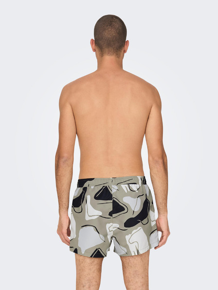 ONLY & SONS Graue gemusterte Herren-Badebekleidung ONLY & SONS Todd