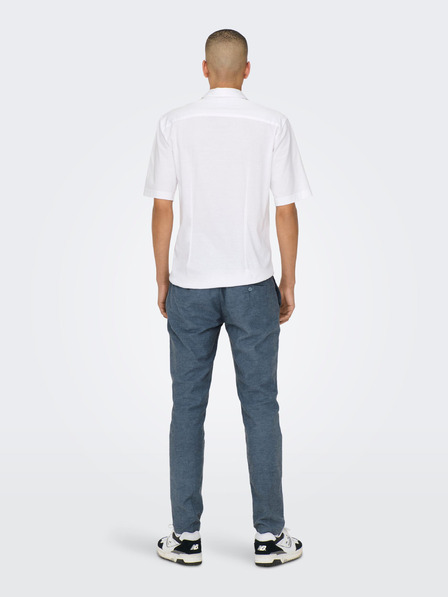ONLY & SONS Blaue Herren-Chinohose mit Leinen ONLY & SONS Mark
