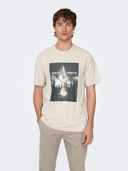 ONLY & SONS Beige Herren T-Shirt ONLY & SONS Oren