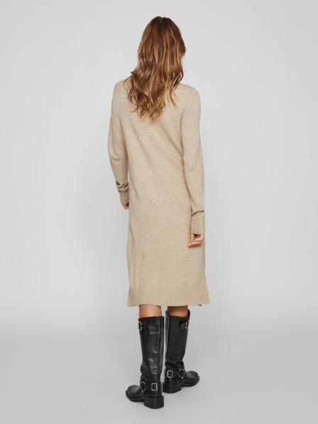 Vila Beigefarbenes Damen-Pulloverkleid VILA Viril