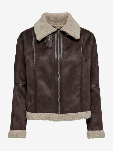 Jacqueline de Yong Dunkelbraune Damenjacke in Wildlederoptik JDY Merlin