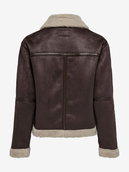 Jacqueline de Yong Dunkelbraune Damenjacke in Wildlederoptik JDY Merlin