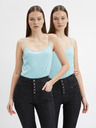 Orsay 2er-Set Basic-Tops in Hellblau von ORSAY