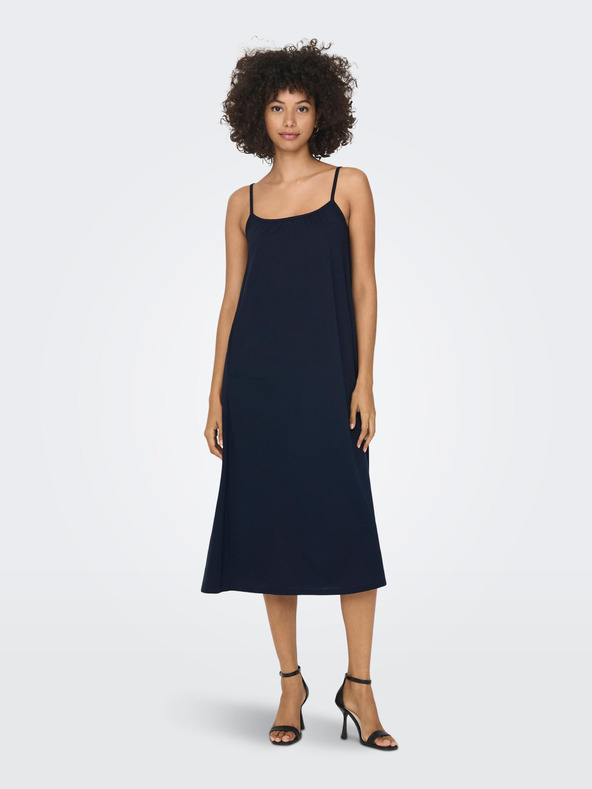 Jacqueline de Yong Dunkelblaues JDY Frida Damen Midikleid Basic