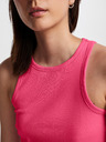Pieces Dunkelrosa geripptes Damen-Basic-Top Pieces Ruka