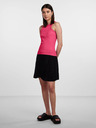 Pieces Dunkelrosa geripptes Damen-Basic-Top Pieces Ruka