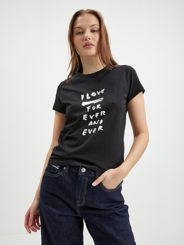 Diesel Schwarzes Diesel Damen-T-Shirt