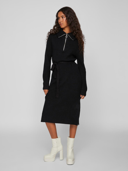 Vila Schwarzes Damen-Pullover-Kleid VILA Viril