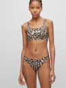 HUGO Beige Gemusterter Damen Bikini Bottom HUGO