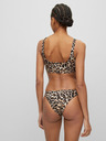 HUGO Beige Gemusterter Damen Bikini Bottom HUGO