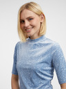 Orsay Hellblaues gemustertes Damen-Top aus Samt ORSAY