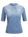 Orsay Hellblaues gemustertes Damen-Top aus Samt ORSAY